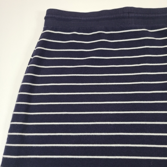 Talbots Cotton Modal Stripe Mini Skirt Black White Drawstring Waist, Size Medium - Picture 7 of 14